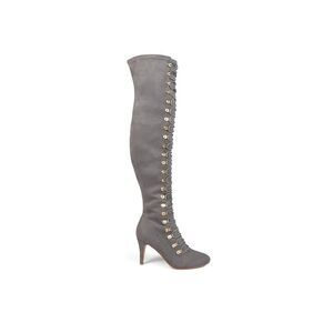 Journee Collection Womens 9 M WC Grey Trill Thigh High Zip Up Boots NIB XC6
